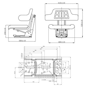 Tractor Seat With Suspension Black