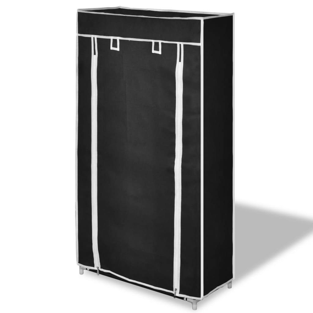 Fabric Shoe Cabinet With Cover 58 X 28 106 Cm Black