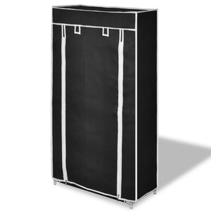 Fabric Shoe Cabinet With Cover 58 X 28 106 Cm Black