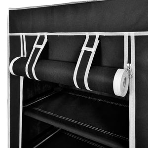 Fabric Shoe Cabinet With Cover 58 X 28 106 Cm Black