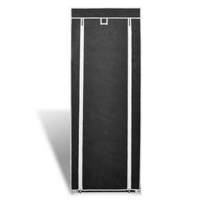 Fabric Shoe Cabinet With Cover 162 X 57 29 Cm Black