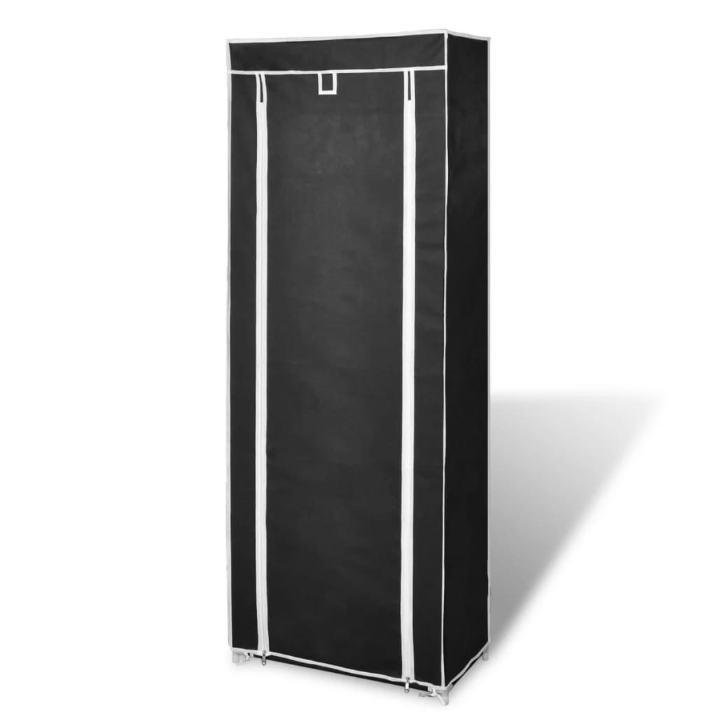 Fabric Shoe Cabinet With Cover 162 X 57 29 Cm Black