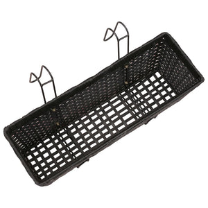 Balcony Trapezoid Rattan Planter 2 Pcs Black