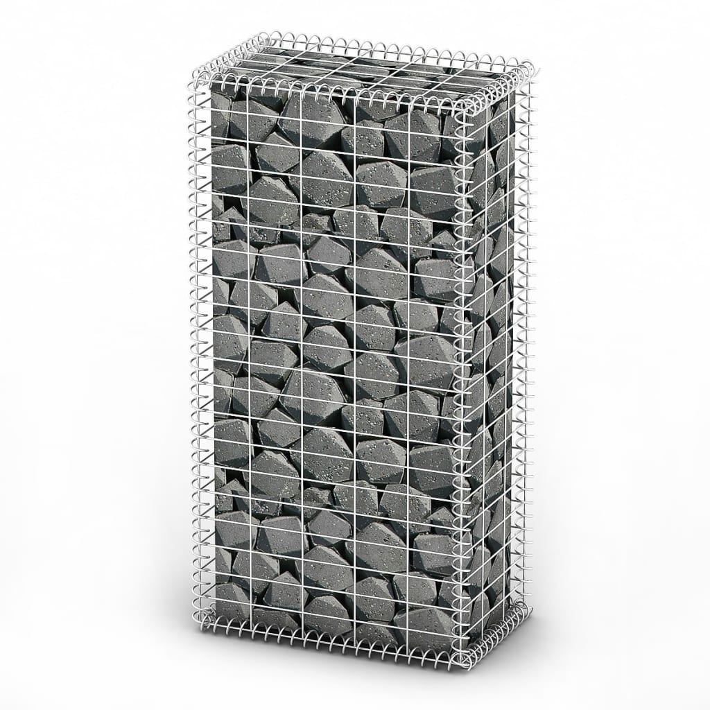 Gabion Basket With Lids Galvanised Wire 100 X 50 30 Cm