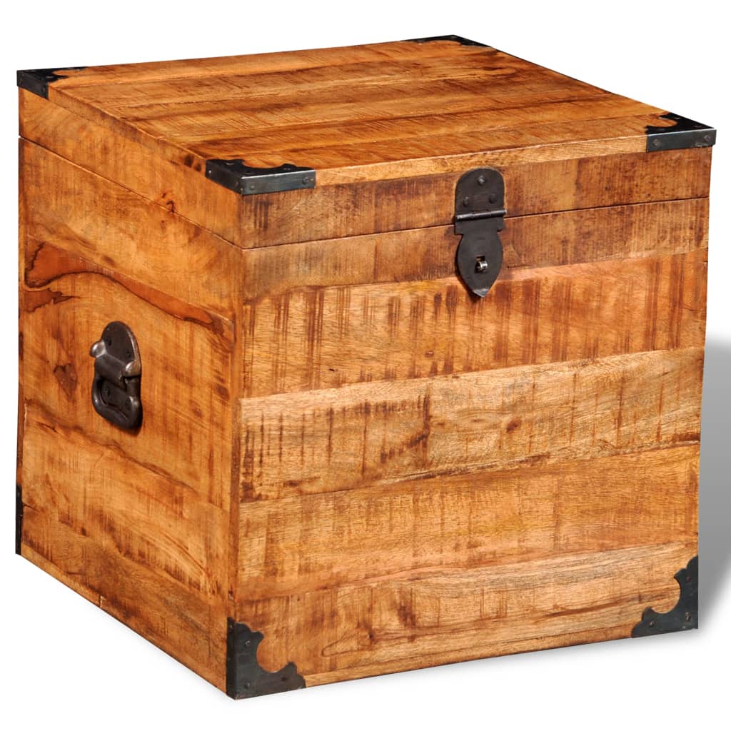 Storage Chest Cubic Rough Mango Wood