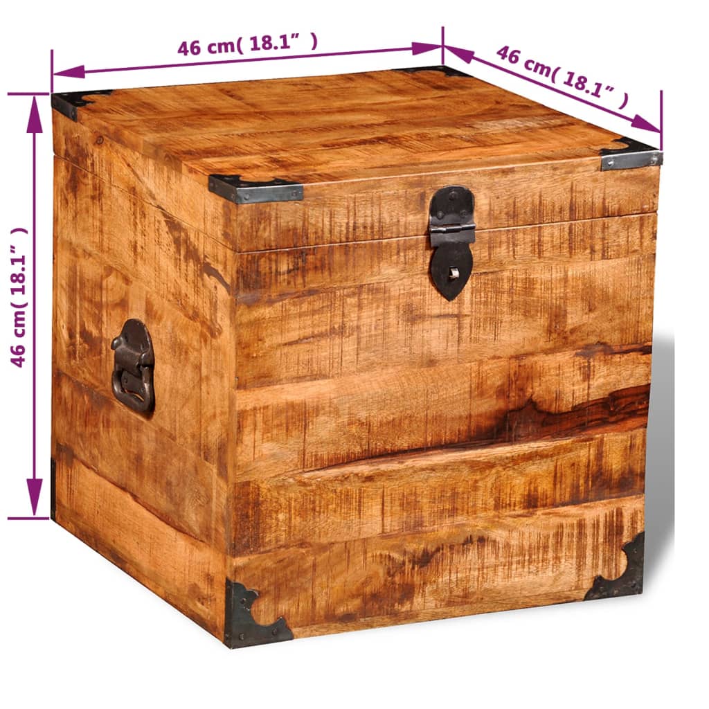 Storage Chest Cubic Rough Mango Wood