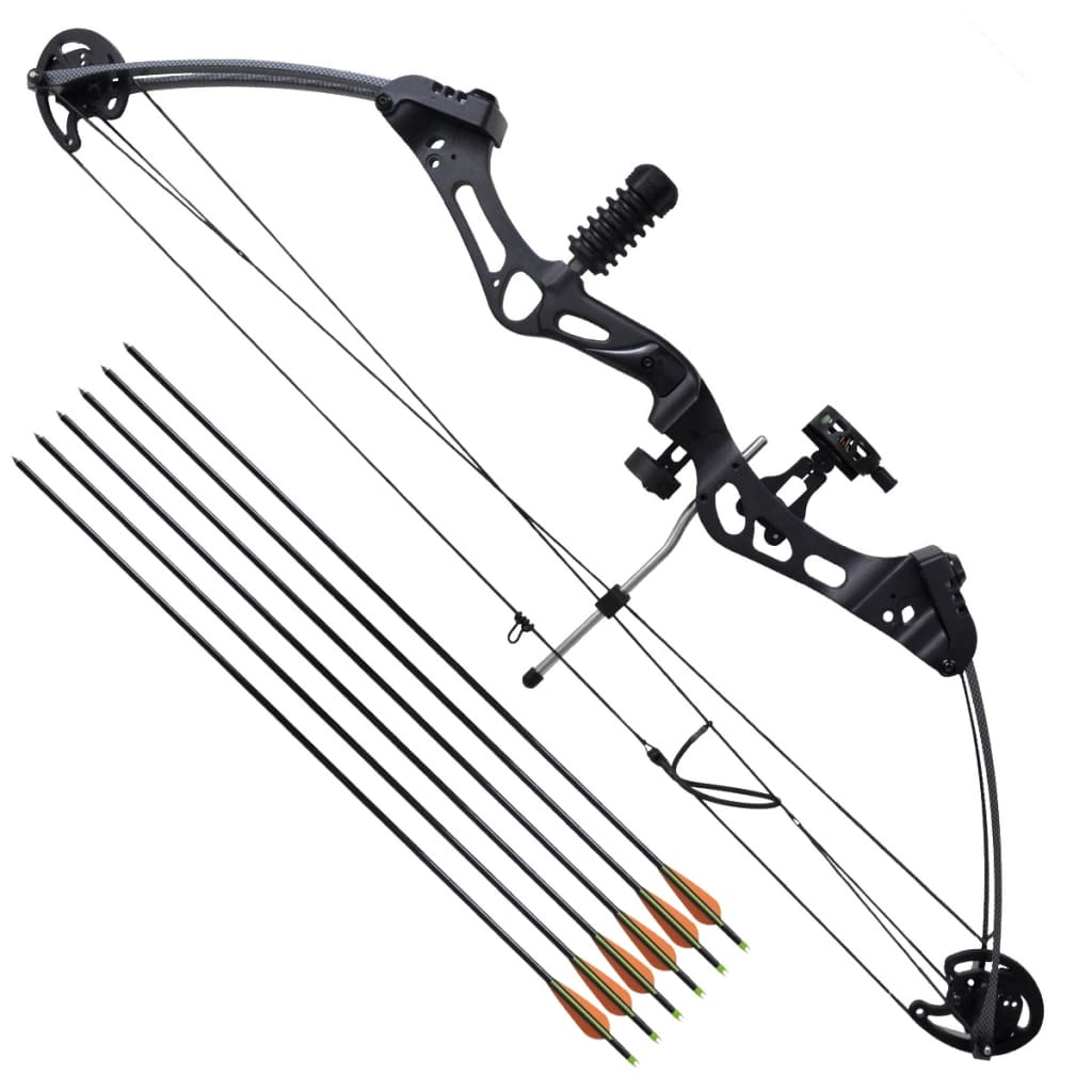 Adult Compound Bow With Accessories And Fiberglass Arrows