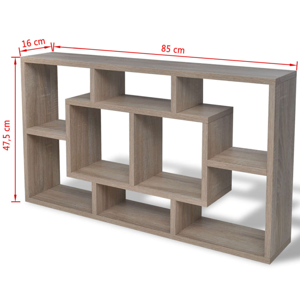 Floating Wall Display Shelf 8 Compartments