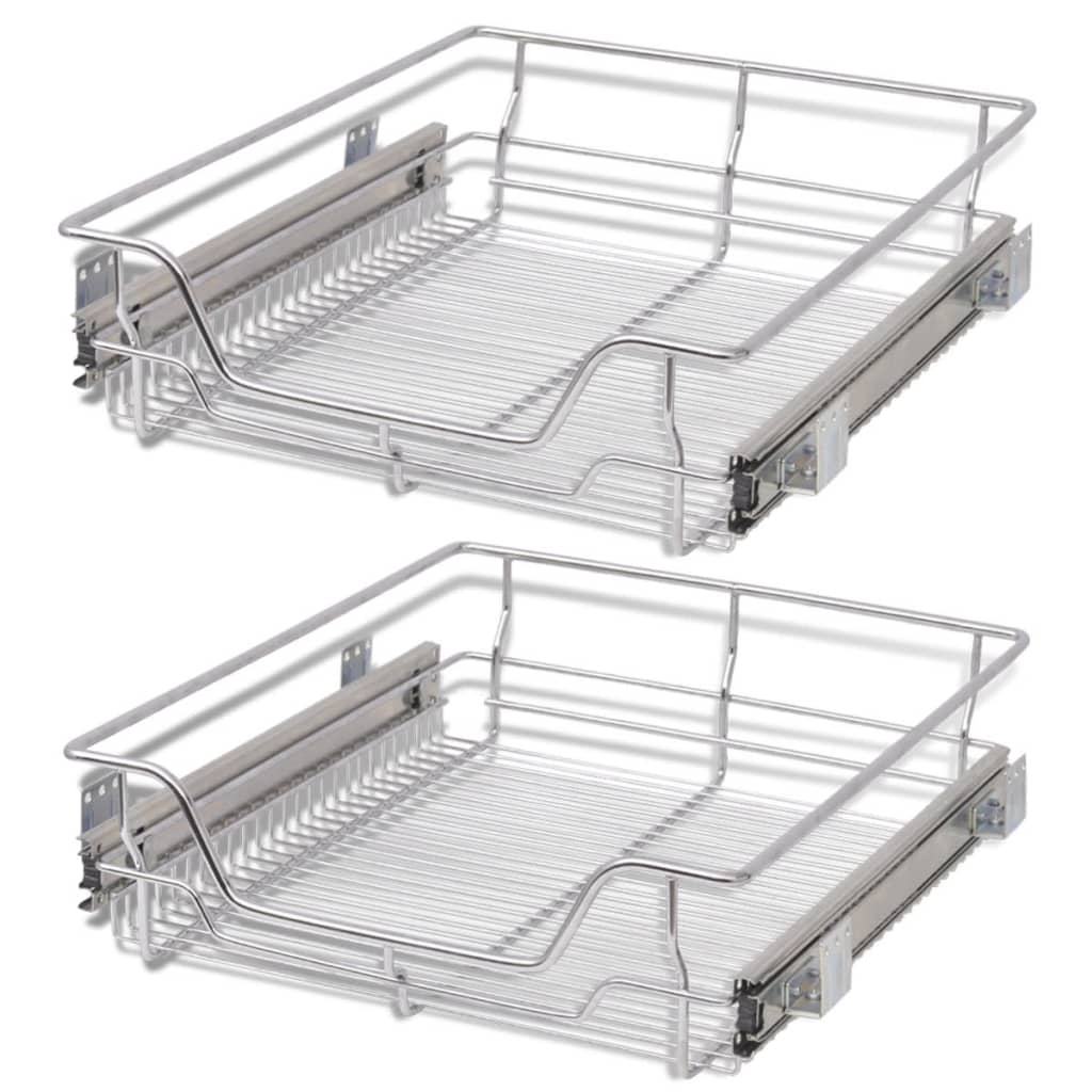 Pull-Out Wire Baskets 2 Pcs Silver 500 Mm