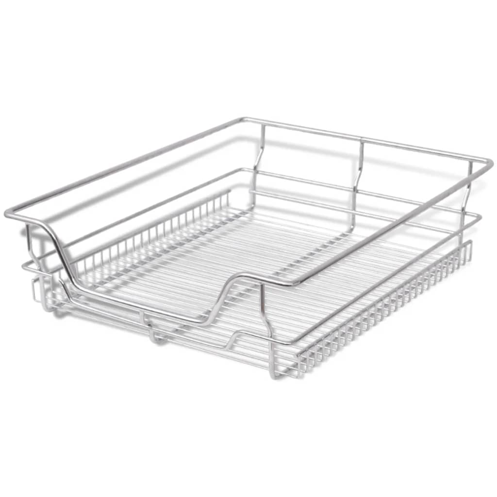 Pull-Out Wire Baskets 2 Pcs Silver 500 Mm