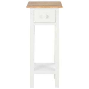 Side Table White 27X27x65.5 Cm Wood