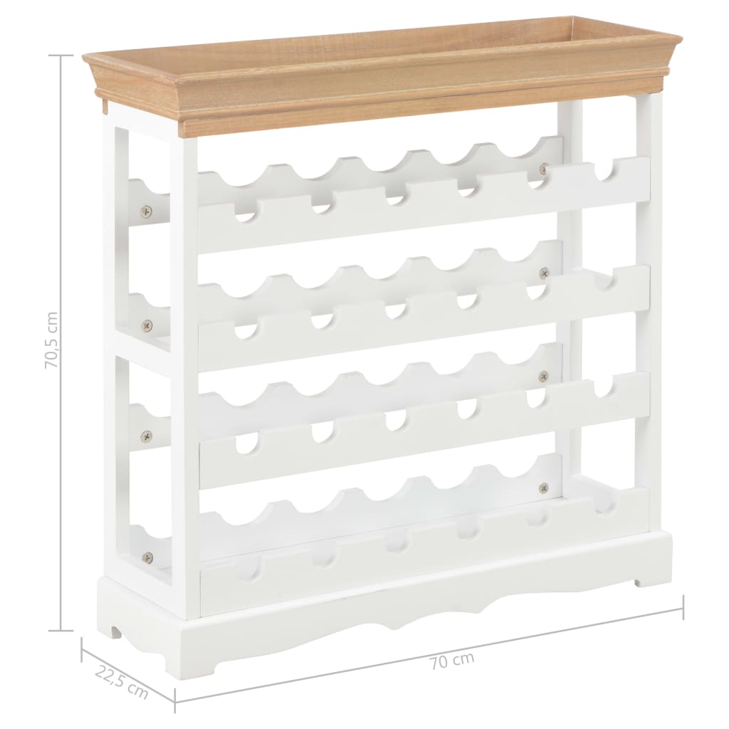 Wine Cabinet White 70X22.5X70.5 Cm Mdf