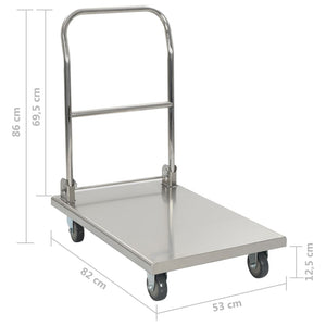 Platform Wagon Silver 82X53x86 Cm Stainless Steel