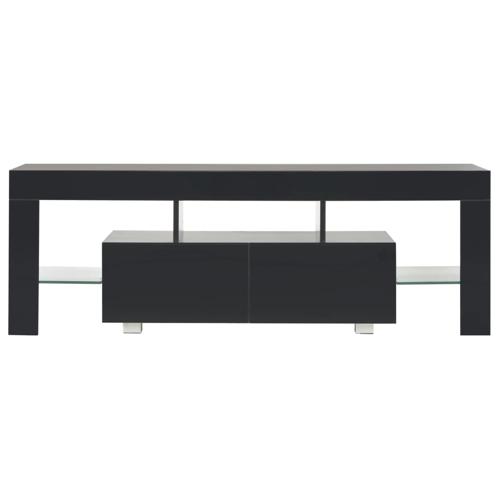 Tv Cabinet With Led Lights High Gloss Black 130X35x45 Cm