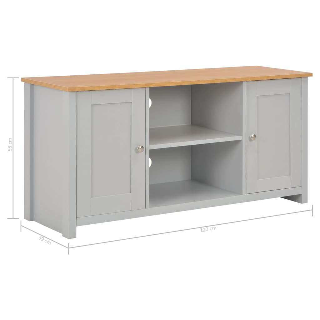 Tv Cabinet Grey 120X39x58 Cm