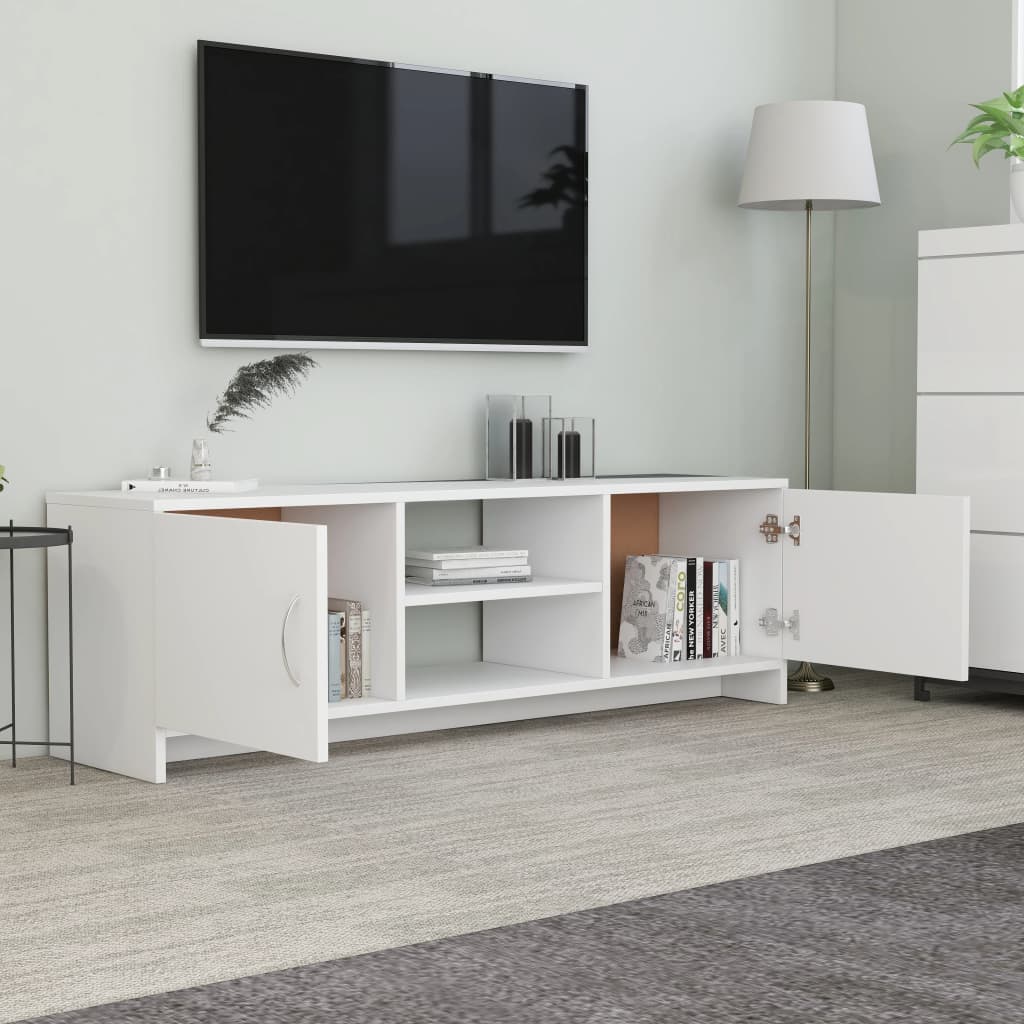 Tv Cabinet White 120X30x37.5 Cm Engineered Wood