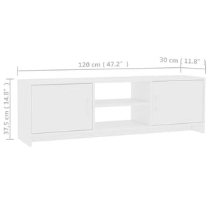 Tv Cabinet White 120X30x37.5 Cm Engineered Wood