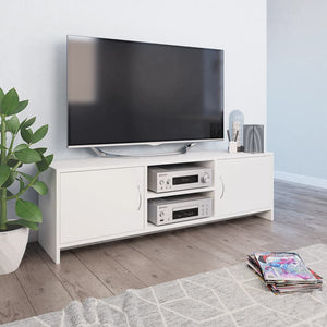 Tv Cabinet White 120X30x37.5 Cm Engineered Wood