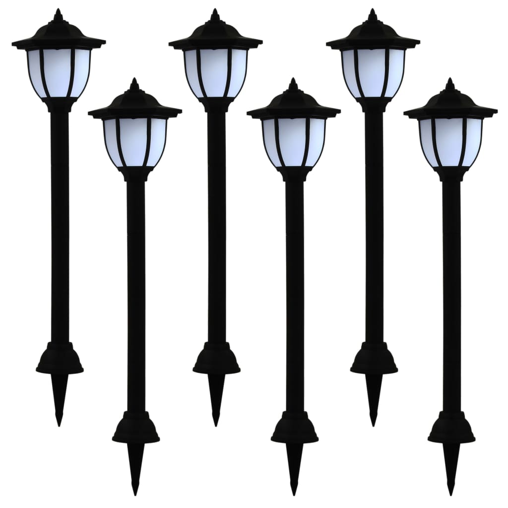 Outdoor Solar Lamps 6 Pcs Led Black