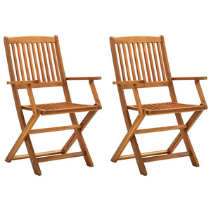 Folding Outdoor Chairs 2 Pcs Solid Acacia Wood