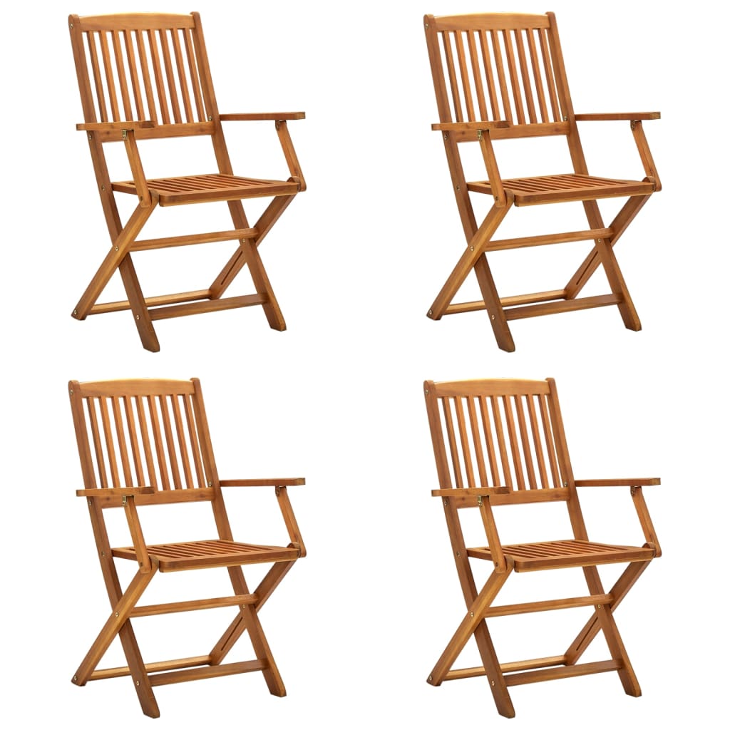 Folding Outdoor Chairs 4 Pcs Solid Acacia Wood