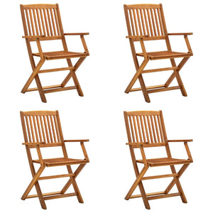 Folding Outdoor Chairs 4 Pcs Solid Acacia Wood