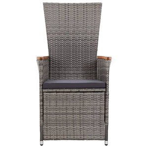 Reclining Garden Chairs 2 Pcs With Cushions Poly Rattan Grey