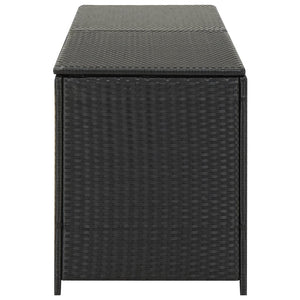 Garden Storage Box Poly Rattan 200X50x60 Cm Black