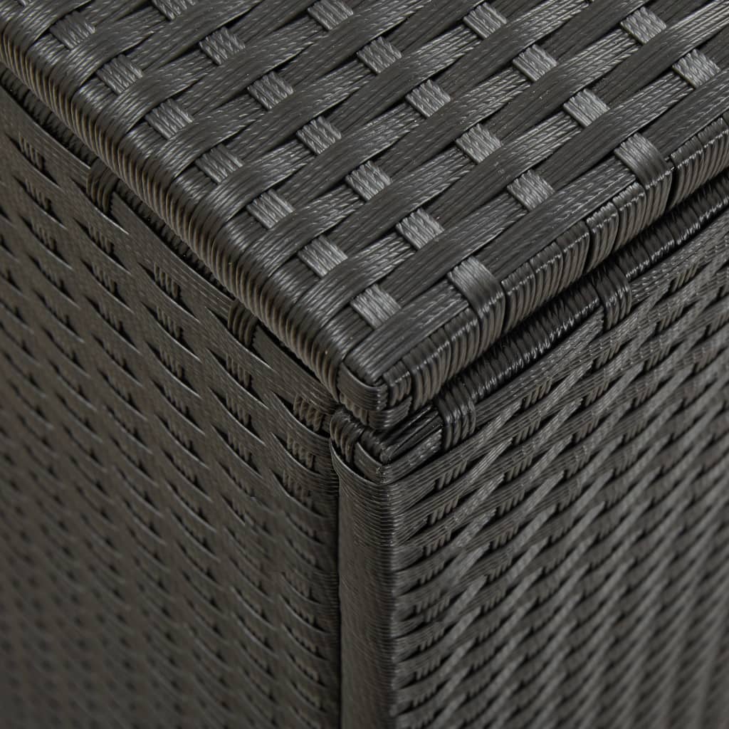 Garden Storage Box Poly Rattan 200X50x60 Cm Black