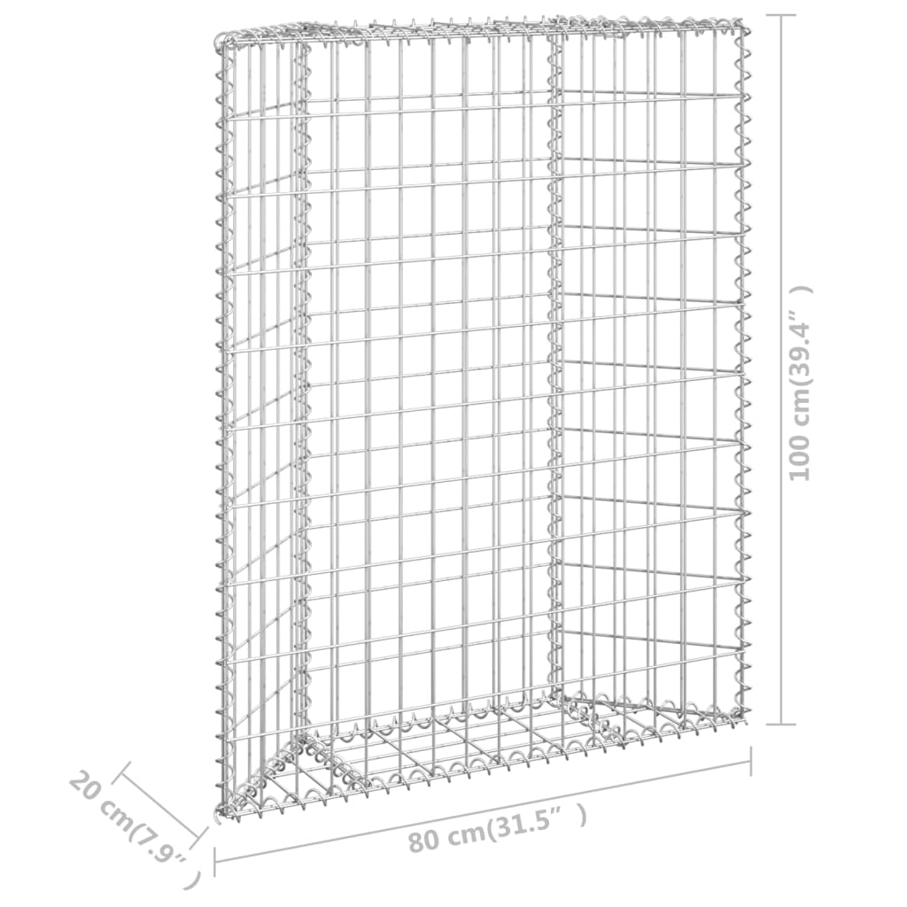 Trapezium Gabion Raised Bed Galvanised Steel 100X20x100 Cm