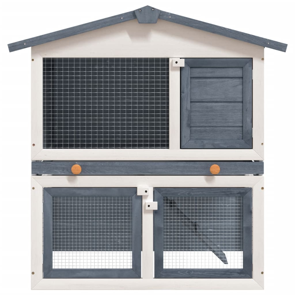 Outdoor Rabbit Hutch 3 Doors Wood