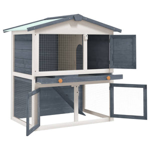 Outdoor Rabbit Hutch 3 Doors Wood