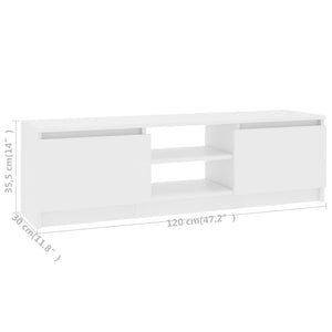 Tv Cabinet White 120X30x35.5 Cm Engineered Wood