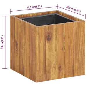 Garden Raised Bed Pot 24.5X24.5X25 Cm Solid Acacia Wood