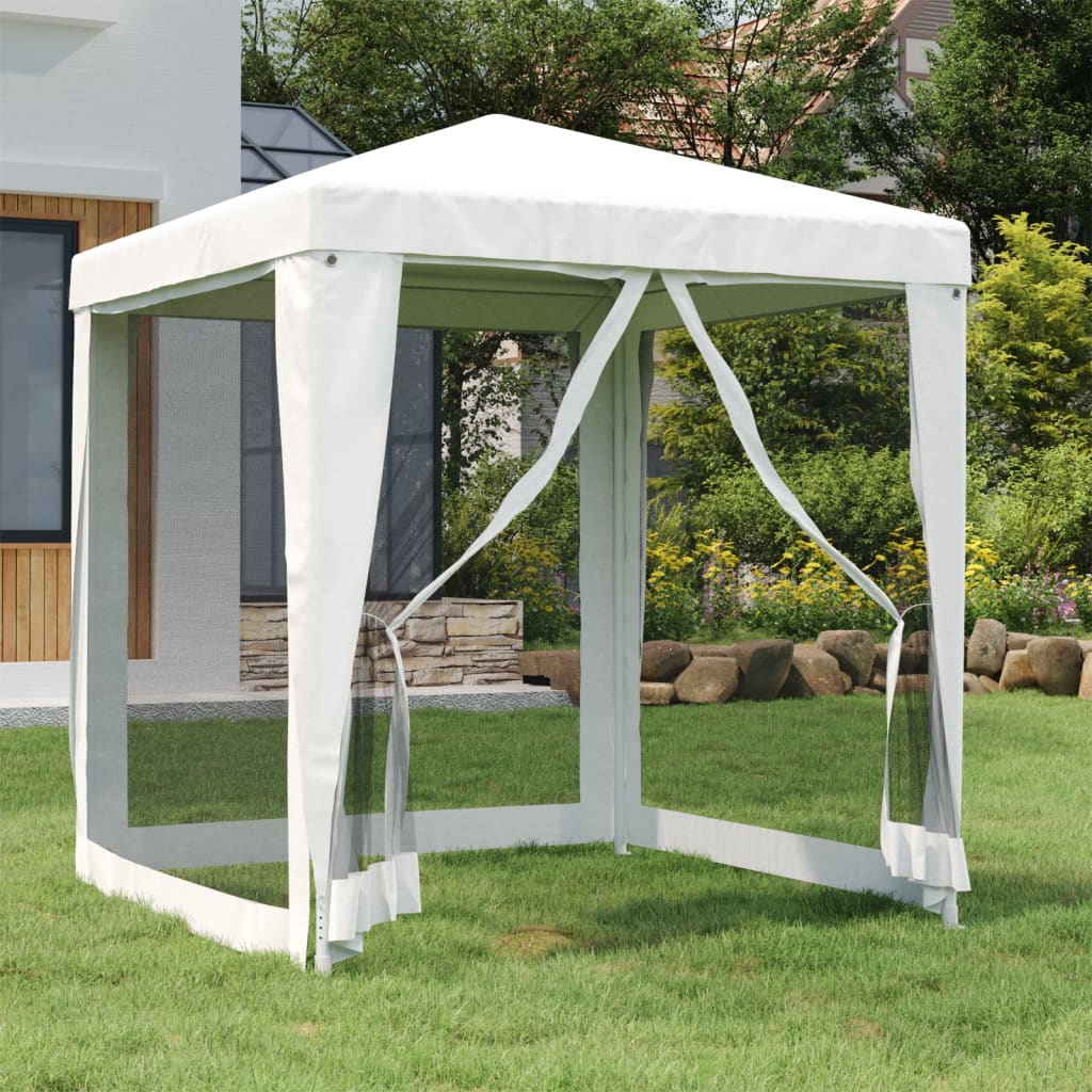 Party Tent With 4 Mesh Sidewalls 2X2 White