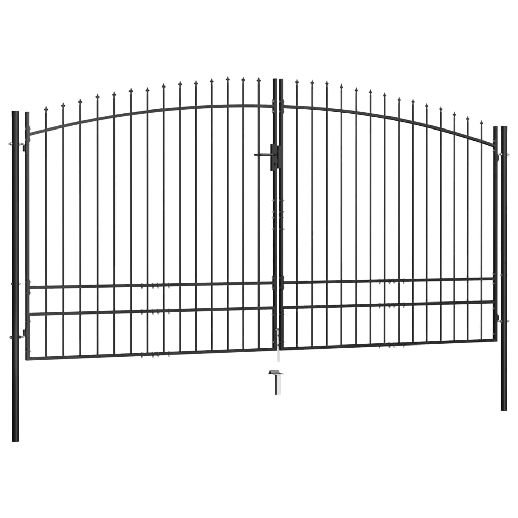 Double Door Fence Gate With Spear Top 400X248 Cm