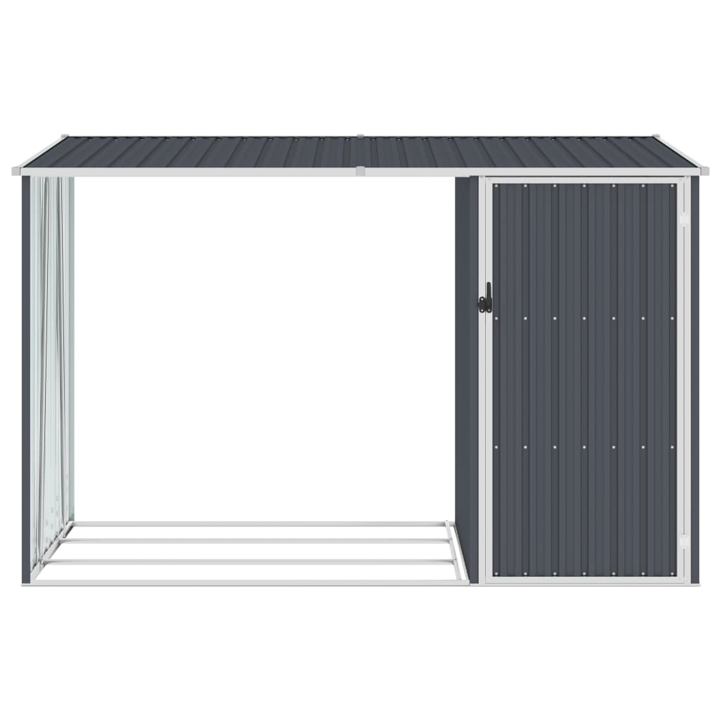 Garden Firewood Shed Anthracite 245X98x159 Cm Galvanised Steel