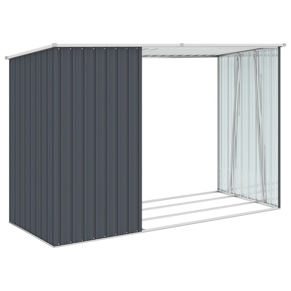 Garden Firewood Shed Anthracite 245X98x159 Cm Galvanised Steel