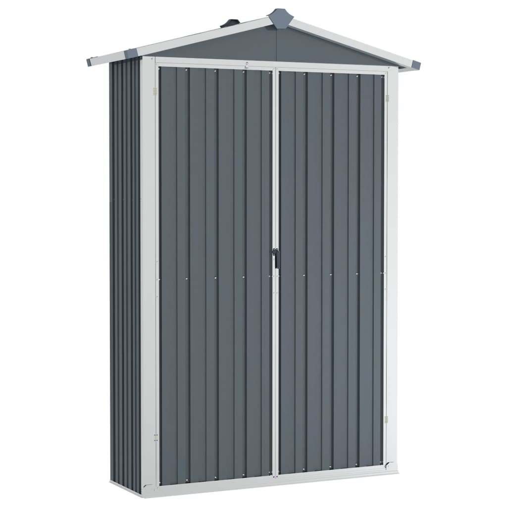 Garden Shed Grey 116X45x175 Cm Galvanised Steel