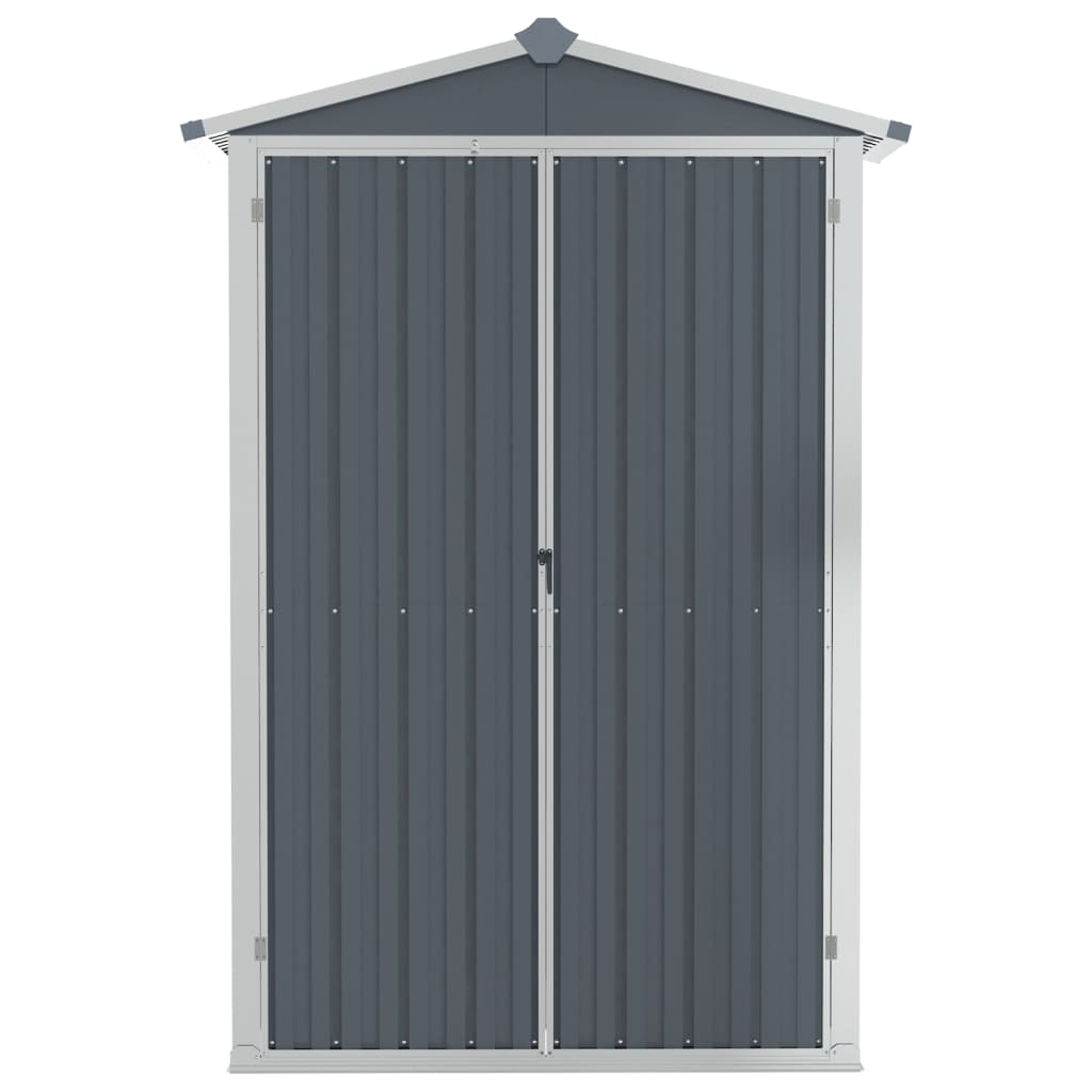 Garden Shed Grey 116X45x175 Cm Galvanised Steel