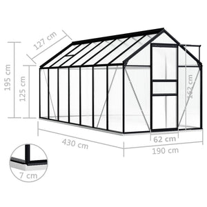 Greenhouse With Base Frame Anthracite Aluminium 8.17 M