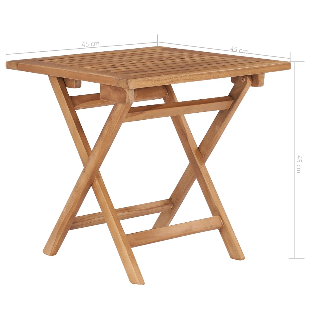 Folding Garden Table 45X45x45 Cm Solid Teak Wood