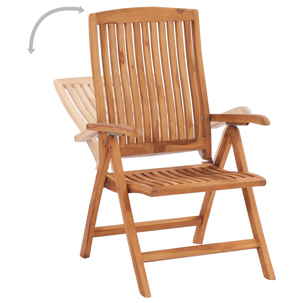 Reclining Garden Chairs 2 Pcs Solid Teak Wood