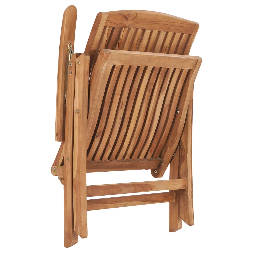 Reclining Garden Chairs 2 Pcs Solid Teak Wood