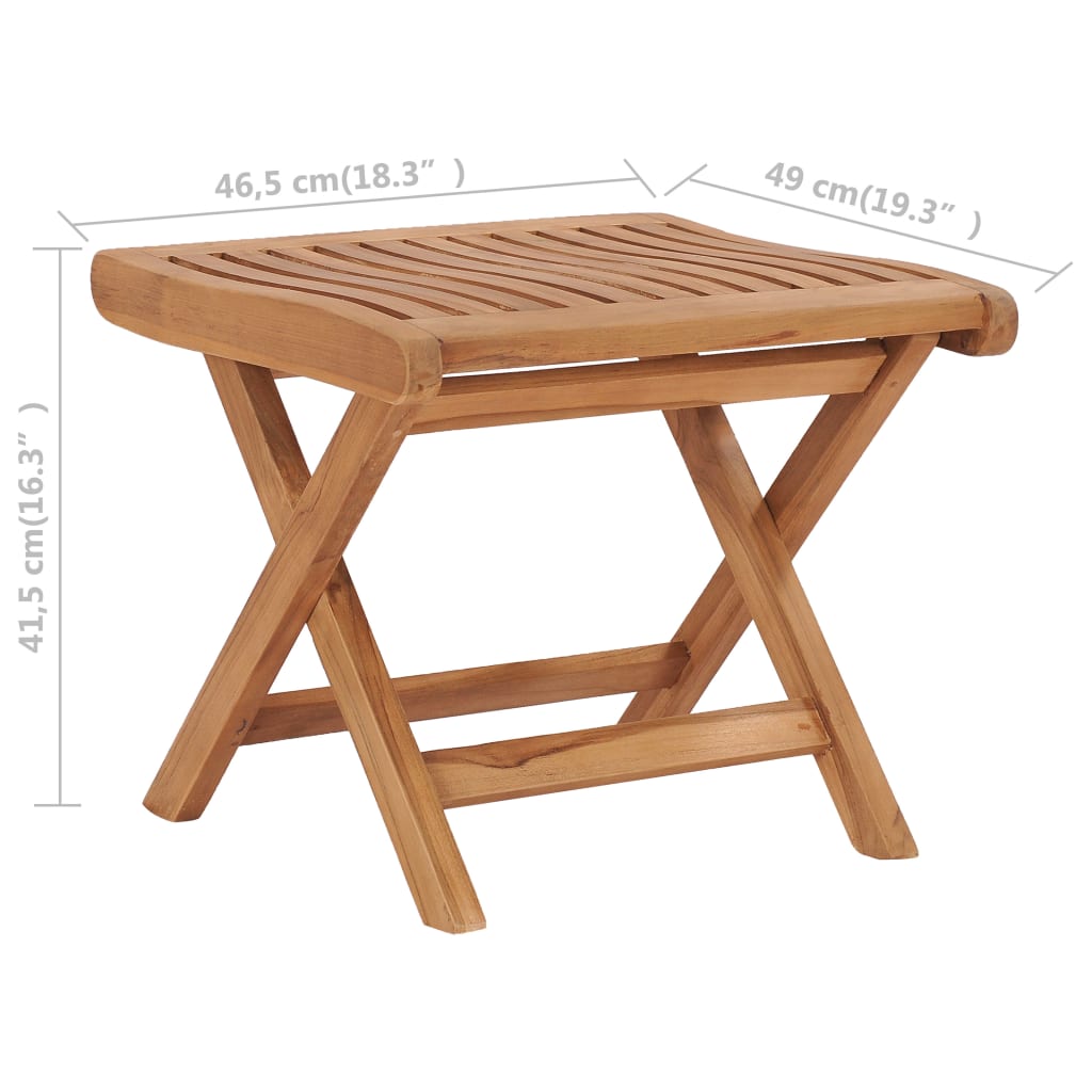 Folding Footrest 46.5X49x41.5 Cm Solid Teak Wood