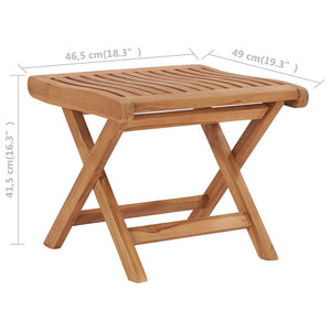 Folding Footrest 46.5X49x41.5 Cm Solid Teak Wood