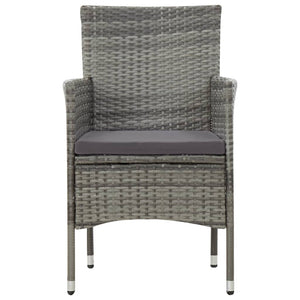 4 Piece Garden Lounge Set With Cushions Poly Rattan Grey