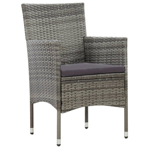 4 Piece Garden Lounge Set With Cushions Poly Rattan Grey