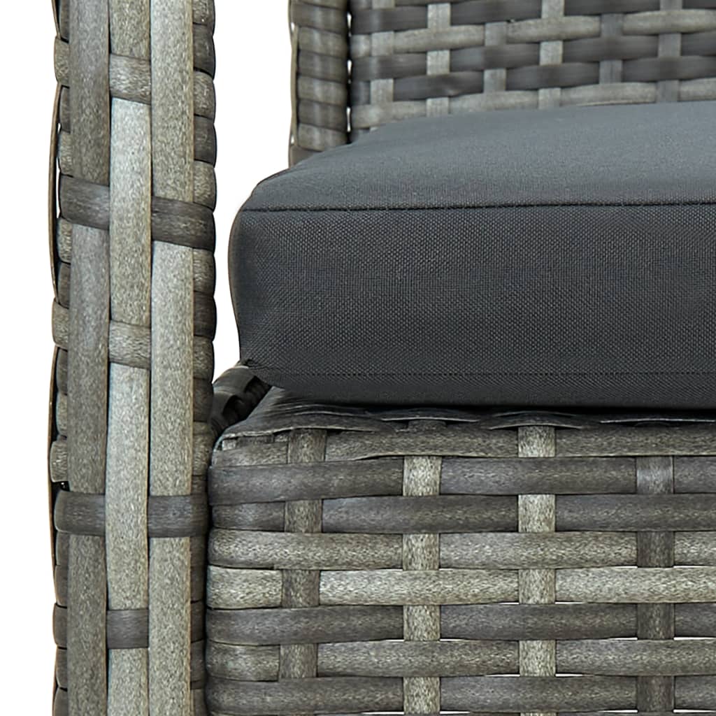 4 Piece Garden Lounge Set With Cushions Poly Rattan Grey