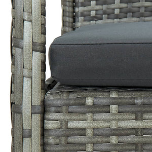 4 Piece Garden Lounge Set With Cushions Poly Rattan Grey